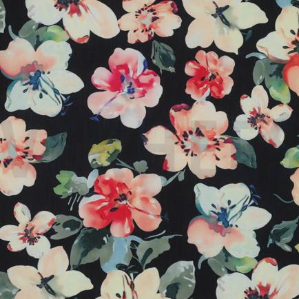 VISCOSE RADIANCE DIGITAL FLEURS NOIR (hover)