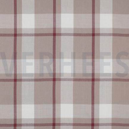 VISCOSE GARENGEVERFD RUITEN BEIGE (hover)