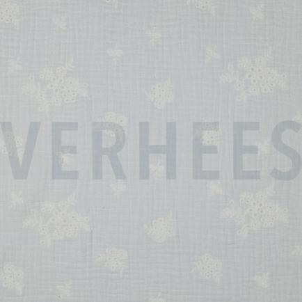 MUSSELIN STICKEREI BLUMEN WEISS (hover)