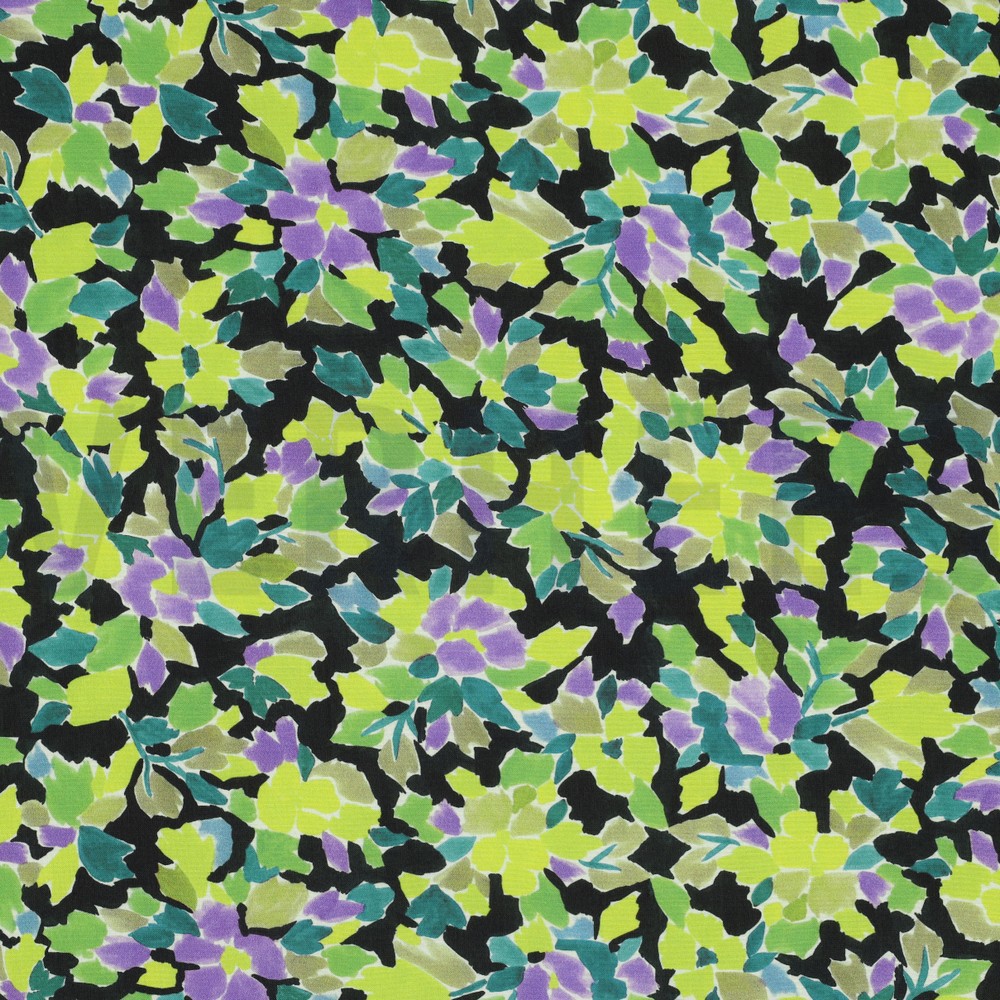 VISCOSE RADIANCE DIGITAL FLEURS VERT