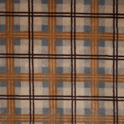 FAUX FUR CHECKS SAND (hover)