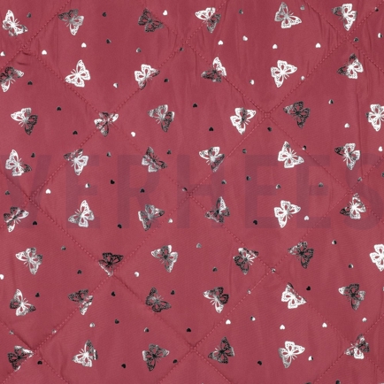 MATELASSÉ PAPILLON ARGENTÉ ROSE FONCÉ (hover)