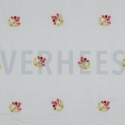 DOUBLE GAUZE EMBROIDERY FLOWERS WHITE (thumbnail)