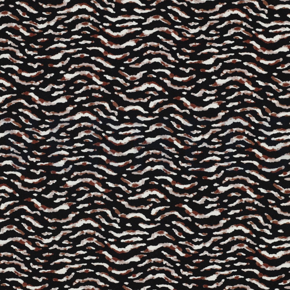 VISCOSE JERSEY DIGITAAL DIERENHUID ZWART
