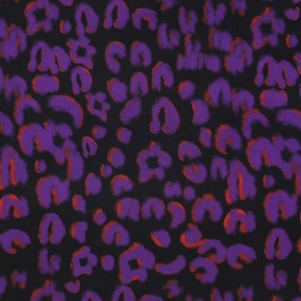 VISCOSE SATIJN DIGITAAL DIERENHUID ZWART