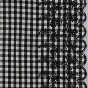 KATOEN RUITEN EENZIJDIGE RAND EENZIJDIGE GOLFRAND ZWART/ WIT (thumbnail)