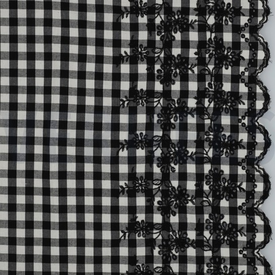 KATOEN RUITEN EENZIJDIGE RAND EENZIJDIGE GOLFRAND ZWART/ WIT #7