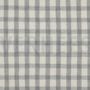 DOUBLE GAUZE LINNEN GARENGEVERFD RUITEN GRIJS/NATUREL (thumbnail)