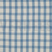 DOUBLE GAUZE LINEN YARN DYED CHECKS LIGHT BLUE / NATURAL (thumbnail)