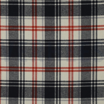 COTTON YARN DYED BRUSHED CHECKS NAVY (hover)