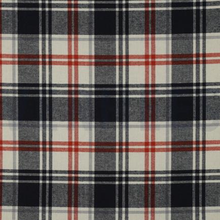 COTTON YARN DYED BRUSHED CHECKS NAVY (hover)