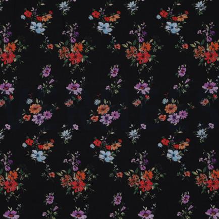 VISCOSE RADIANCE DIGITAL FLEURS NOIR (hover)