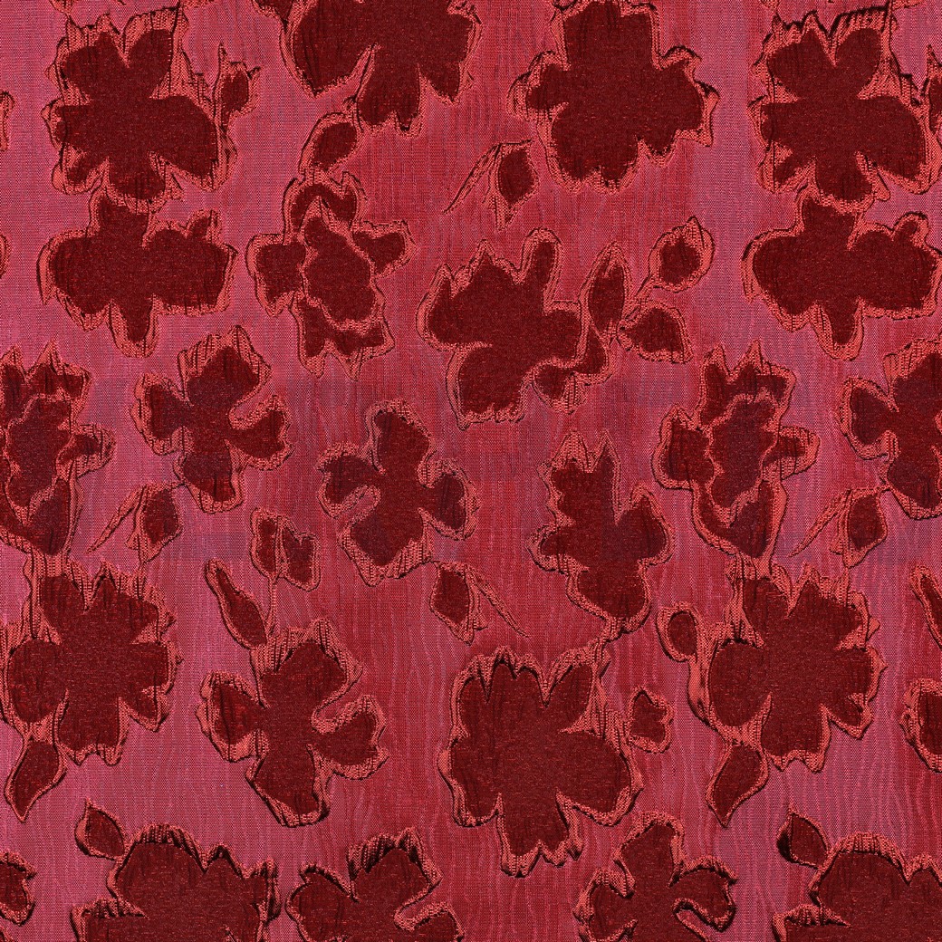 JACQUARD BLUMEN ROT