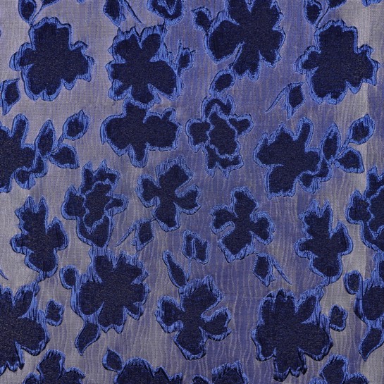 JACQUARD FLEURS BLEU #7