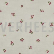 MUSSELIN STICKEREI BLUMEN NATUR (thumbnail)