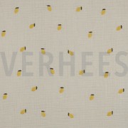 MUSSELIN NATURAL STICKEREI FRÜCHTE NATUR/GELB (thumbnail)