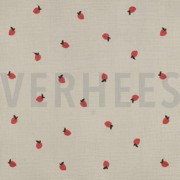 MUSSELIN NATURAL STICKEREI FRÜCHTE NATUR/PFIRSICH (thumbnail)