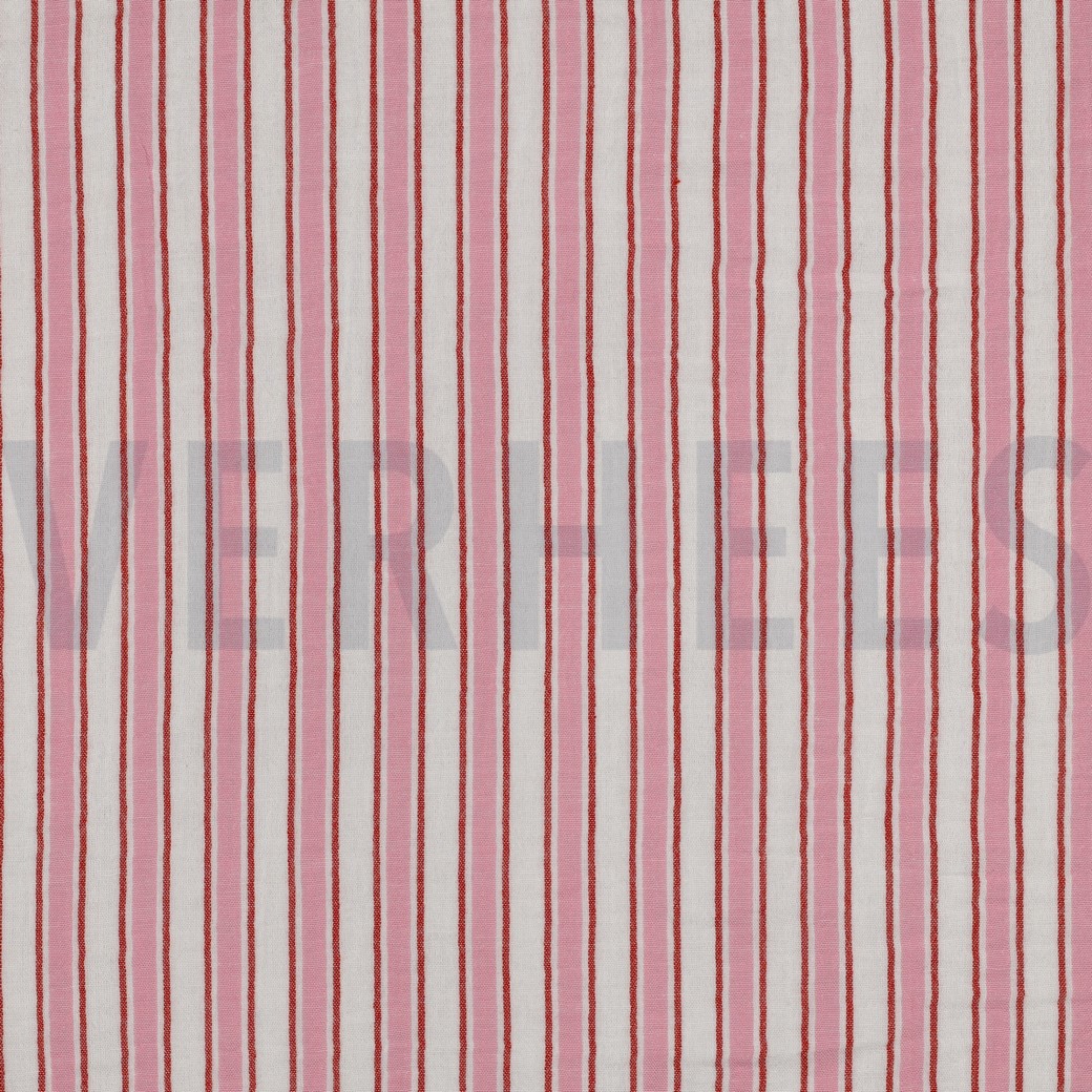 MUSSELIN GARNGEFÄRBT STREIFEN ROSA