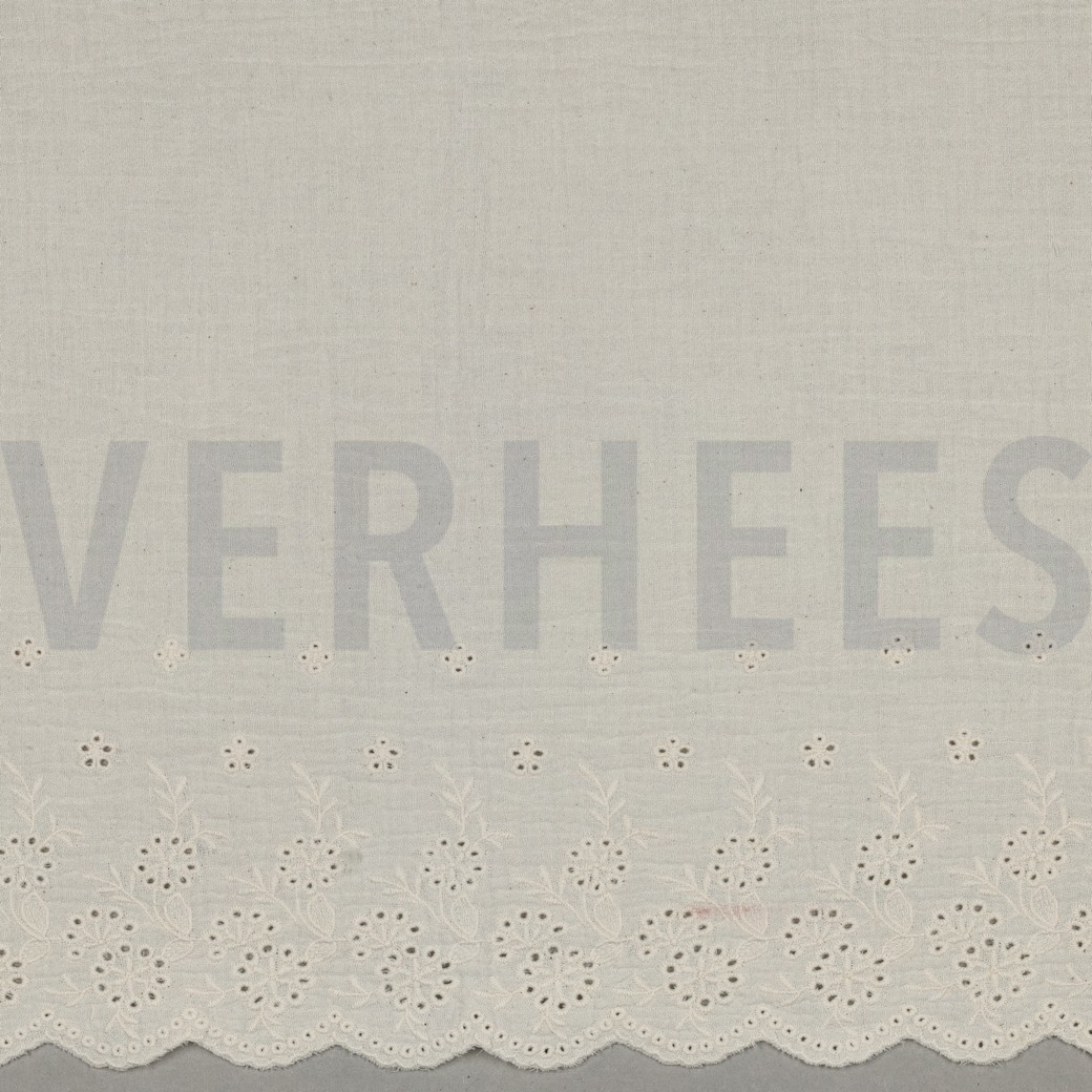 MUSSELIN EINSEITIGER RAND EINSEITIGE BOGENKANTE NATUR