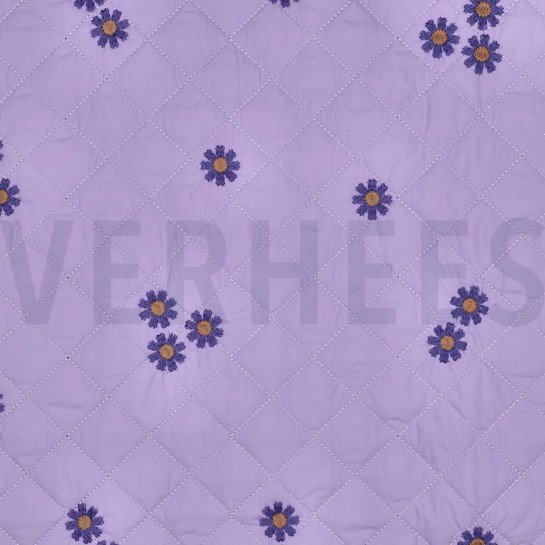 STEPPSTOFF STICKEREI BLUMEN LILA #7