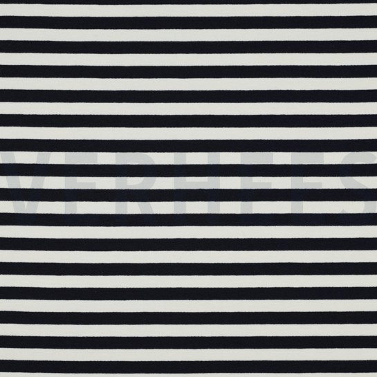 FRENCH TERRY GARNGEFÄRBT STREIFEN MARINEBLAU/OFFWHITE #7