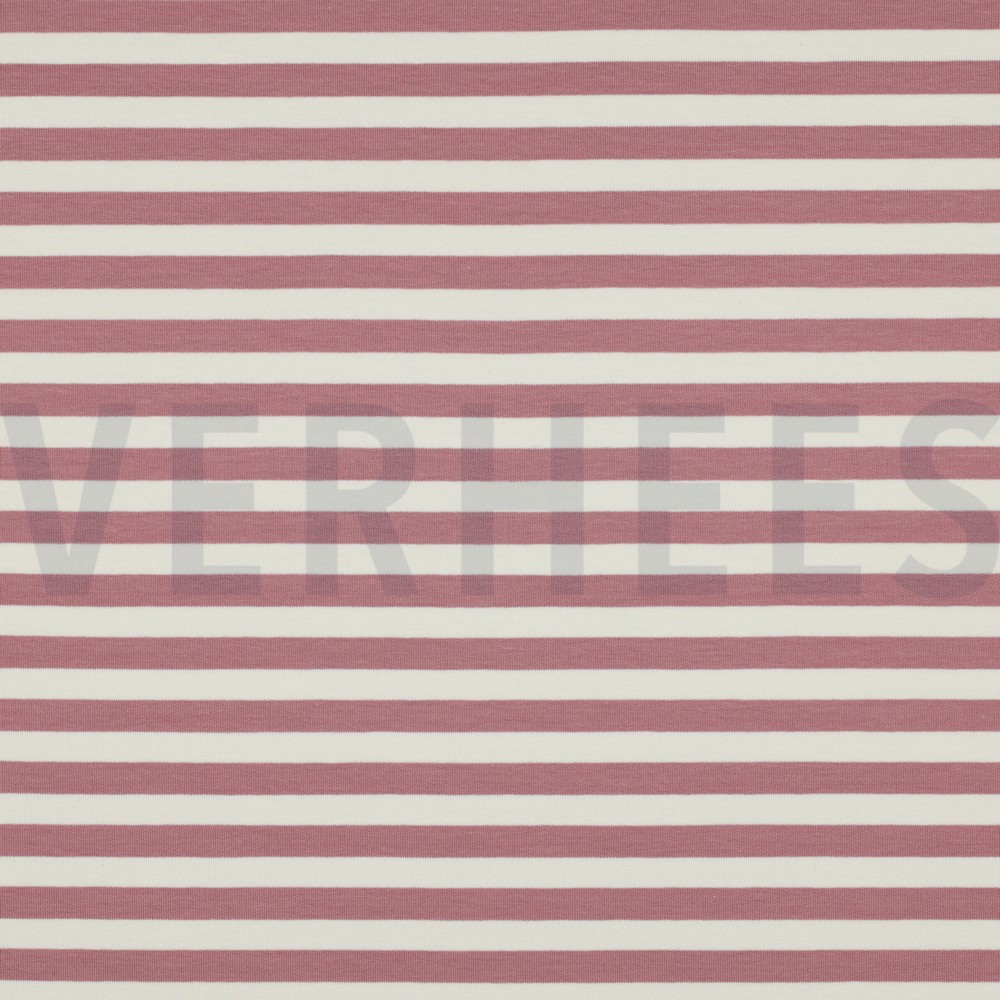 FRENCH TERRY GARNGEFÄRBT STREIFEN DUNKELROSA