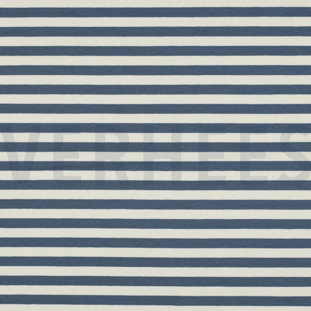 FRENCH TERRY GARNGEFÄRBT STREIFEN JEANSBLAU