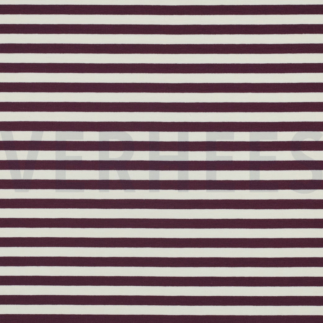 FRENCH TERRY YARN DYED STRIPES AUBERGINE