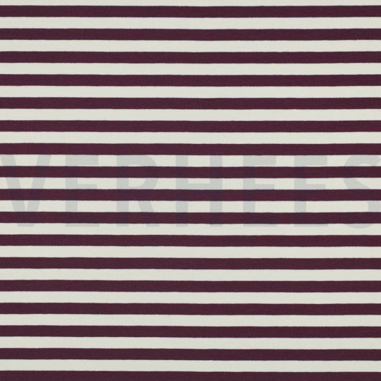 FRENCH TERRY YARN DYED STRIPES AUBERGINE #7