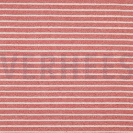 FROTTEE GARNGEFÄRBT STREIFEN ALTROSA / OFFWHITE