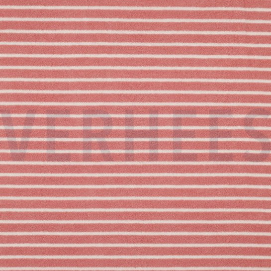 FROTTEE GARNGEFÄRBT STREIFEN ALTROSA/OFFWHITE #7
