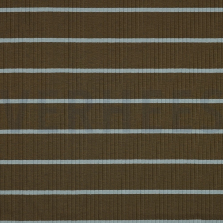 RIB YARN DYED STRIPES ARMY GREEN/MINT (hover)