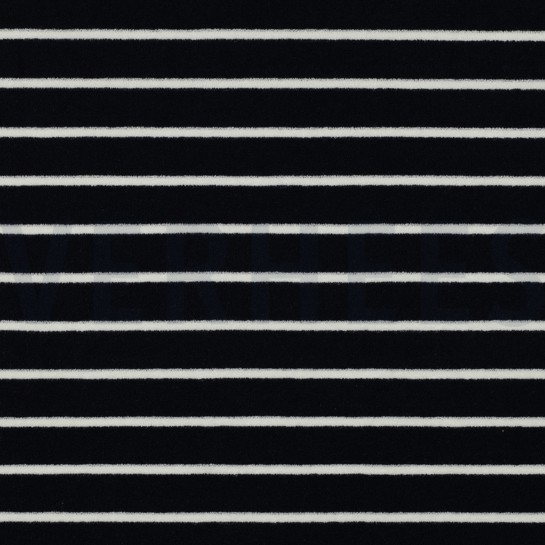 COTTON TOWELLING YARN DYED STRIPES DARK BLUE #7