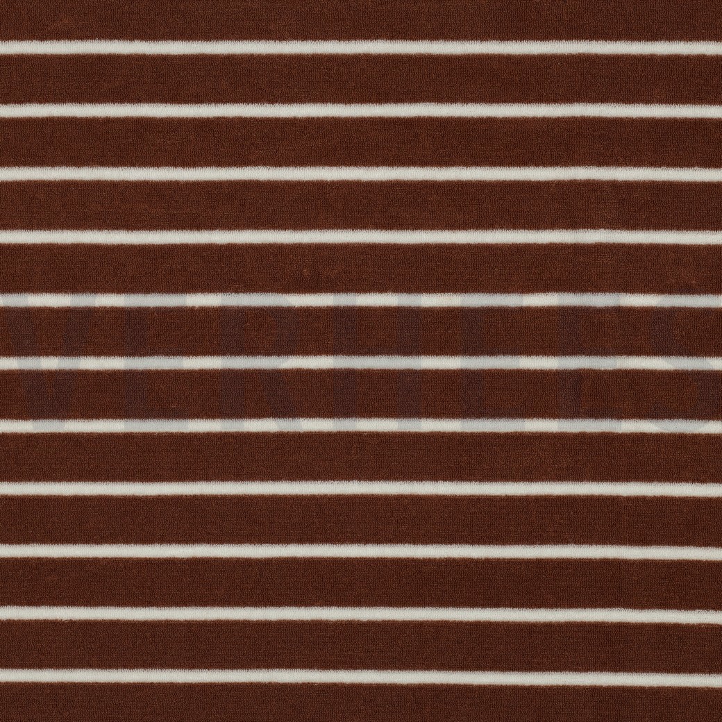 COTTON TOWELLING YARN DYED STRIPES CAMEL/ECRU