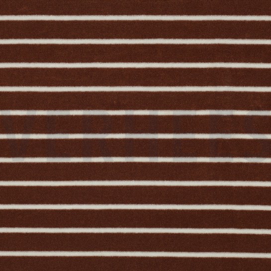 BAUMWOLLE FROTTEE GARNGEFÄRBT STREIFEN KAMEL/ECRU #7