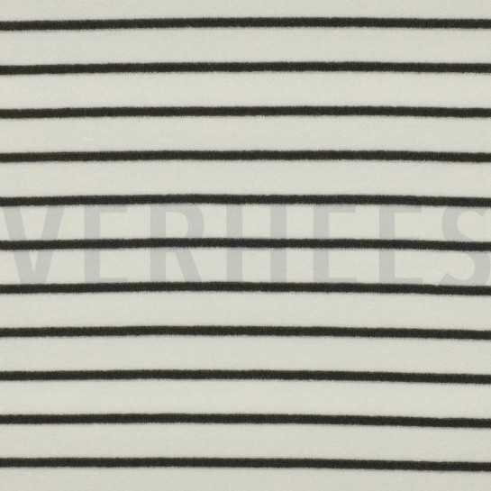 BAUMWOLLE FROTTEE GARNGEFÄRBT STREIFEN ECRU/ARMYGRÜN #7