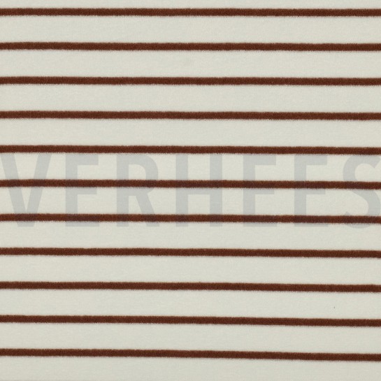 BAUMWOLLE FROTTEE GARNGEFÄRBT STREIFEN ECRU/KAMEL #7