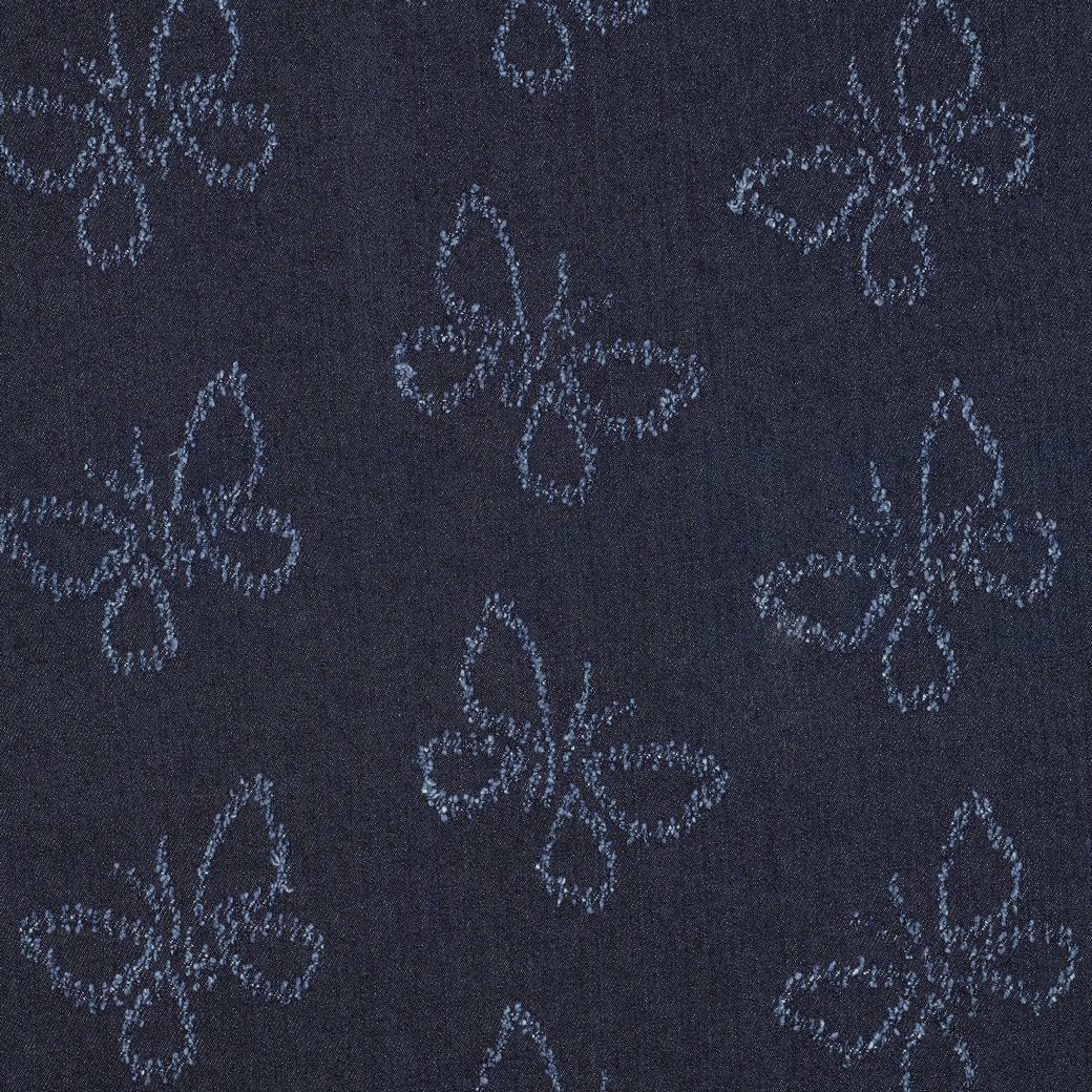 DENIM JACQUARD SCHMETTERLINGE BLAU