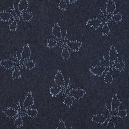 DENIM JACQUARD SCHMETTERLINGE BLAU #7