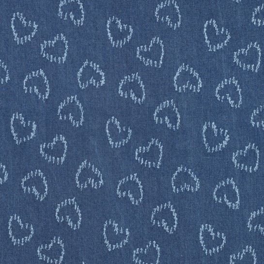 DENIM JACQUARD HERZEN JEANSBLAU #7