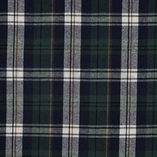 GEBÜRSTETER MANTELSTOFF GARNGEFÄRBT KAROS GRÜN #7