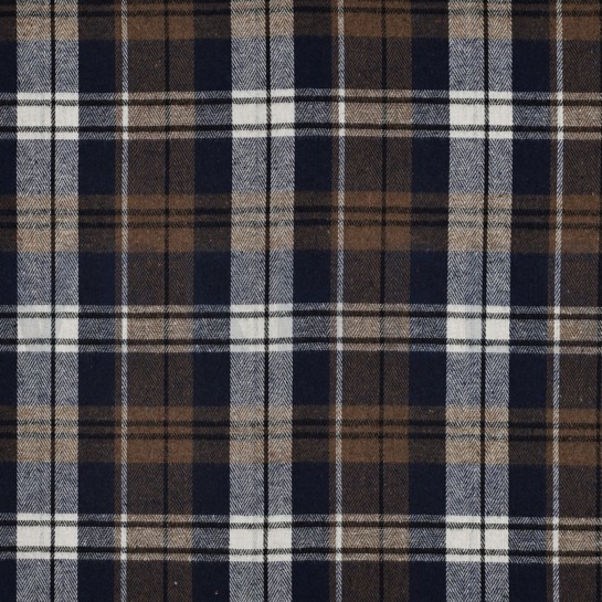 GEBÜRSTETER MANTELSTOFF GARNGEFÄRBT KAROS BRAUN #7