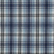 GEBÜRSTETER MANTELSTOFF GARNGEFÄRBT KAROS BLAU (thumbnail)