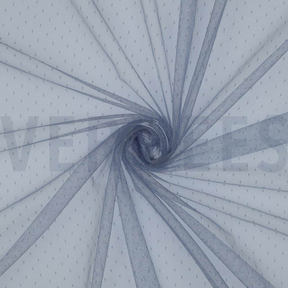 FINE TULE DOTS LIGHT BLUE