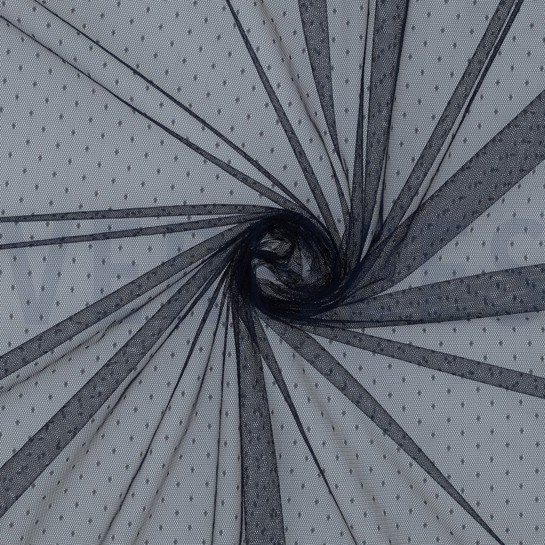 FINE TULE DOTS NAVY #7