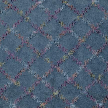 FAUX FUR WITH TULE MULTI COLOUR BLUE SHADOW (hover)