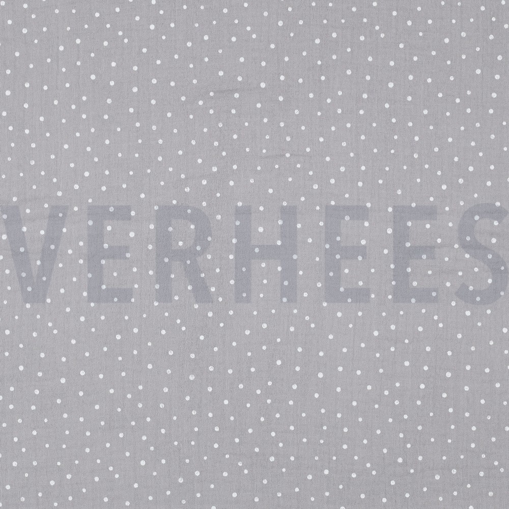 MUSSELIN KLEINE PUNKTE GRAU