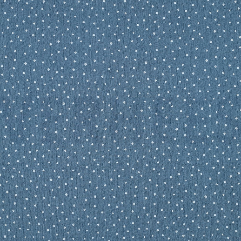 DOUBLE GAUZE KLEINE STIPPEN BLAUW