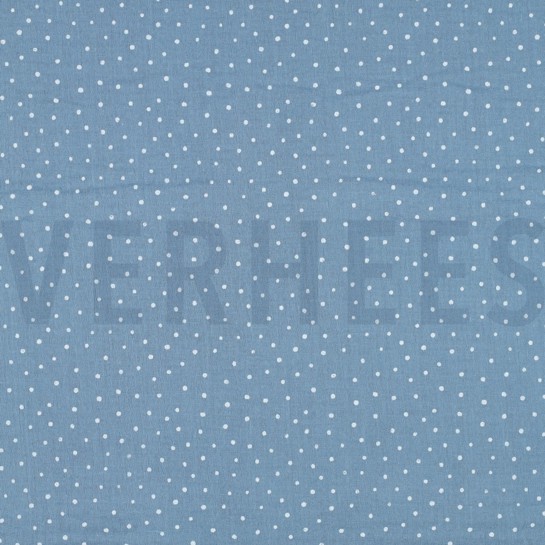 MUSSELIN KLEINE PUNKTE HELLBLAU #7