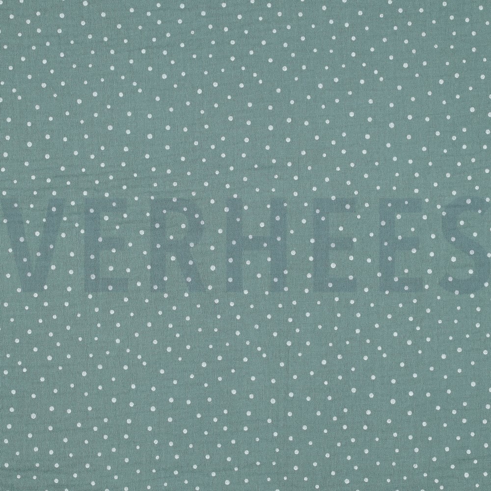 MUSSELIN KLEINE PUNKTE ALTGRÜN